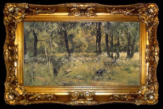 framed  Ivan Shishkin The lawn in the forest, ta009-2